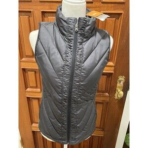 NWT New $128 Women's Lucy Black Goose Down Winter Hideaway Puffer Vest Size S